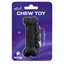Black bone-shaped mini dog chew toy with a rope on JetPup packaging
