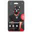 Backside of limited edition swirl chew toy bone featuring a human pup in a mask. Food grade silicone and dishwasher safe.
