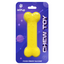 yellow silicone bone chew toy for human pup play, food grade, front packaging