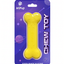 Yellow silicone chew toy bone for human pups featuring purple space theme with JetPup logo and food grade silicone tag.