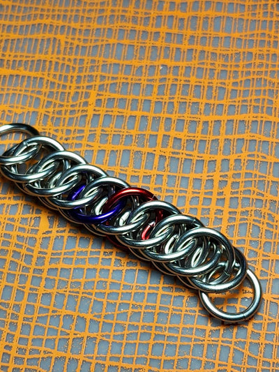Barber Chainmail 12 Gauge Chain/Collar - Orange/Silver - JetPup
