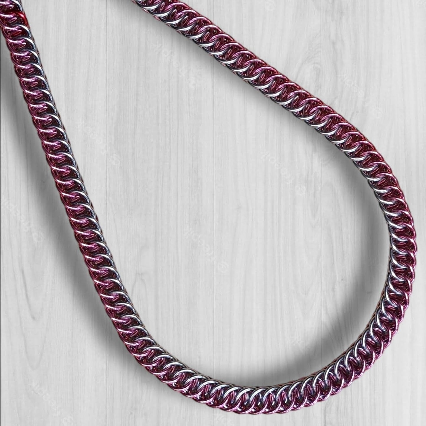 Barber Chainmail 12 Gauge Chain/Collar - Pink/Silver - JetPup