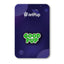 An enamel pin with 'GOOD PUP' text in green, attached to a purple background with a JetPup logo at the top.