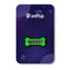 JetPup logo and 'WOOF!' bone-shaped lapel pin on a purple space background