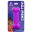 A purple silicone bone-shaped chew toy for human puppies, packaged on a card with the brand JetPup and an illustration of a person in a dog hood mask.