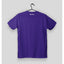 Back of purple t-shirt on a hanger with a white JetPup logo.