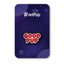 An enamel pin with 'GOOD PUP' text in red, attached to a purple background with a white JetPup logo at the top.